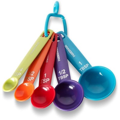 Farberware Measuring Spoons, Durable Plastic, Set Of 5, Multicolored ...