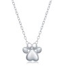 Bella Silver Sterling Silver High Polish Paw Print 18" Pendant Necklace and Earrings Set - 2 of 4