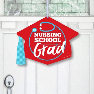 Big Dot of Happiness Nurse Graduation - Hanging Porch Medical Nursing Graduation Party Outdoor Decorations - Front Door Decor - 1 Piece Sign