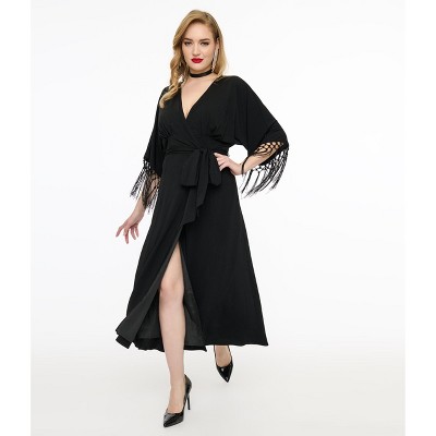 Unique Vintage Women's Wrap Midi Dress