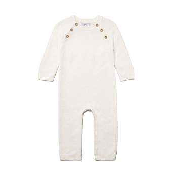 Stellou & Friends Newborn, Baby and Toddler 100% Cotton Long Sleeve Sweater Knit One-Piece Romper