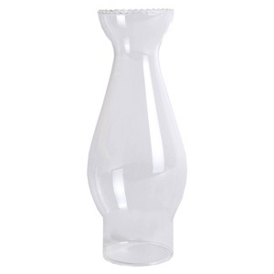 Clear Glass Lamp Chimney, Replacement Hurricane Globe Measures 2 Inch Diameter Base x 6 3/4 Inches High for Oil or Kerosene Lanterns, Crimp Top - 1 of 2