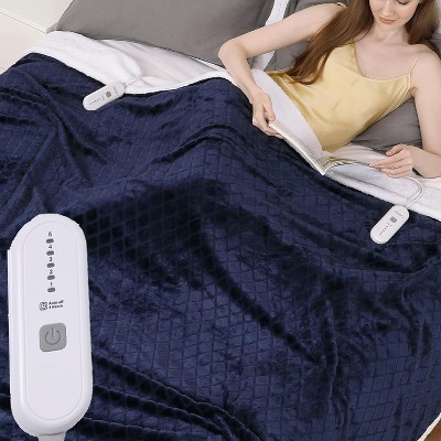 Electric Heated Blanket , Heating Throw with 4 Fast Heating Levels & 4 Hours Auto Off, Machine Washable, ETL Certification, Home Office Use