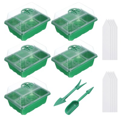 Unique Bargains Durable Plastic Breathable Light-transmissive Corrosion-resistant Seeding Tray 8 Pcs