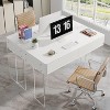 Tribesigns Computer Desk with 2 Drawers, Home Office Desk with Acrylic Legs - 4 of 4