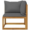 vidaXL Garden Lounge Set Dark grey, Natural wood - 4 of 4