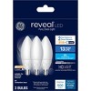 GE 3pk 60W Color Select LED Decorative Light Bulbs Frosted: Candelabra Base E12, Dimmable, 500 Lumens, 2700K, 5.5W - 4 of 4