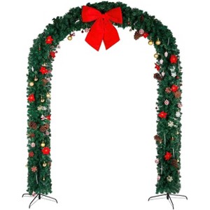 VINGLI Christmas Artificial Tree Arch, Green Holiday Archway with Stand for Porch, Wedding, Party, Garden Decorations - 1 of 4