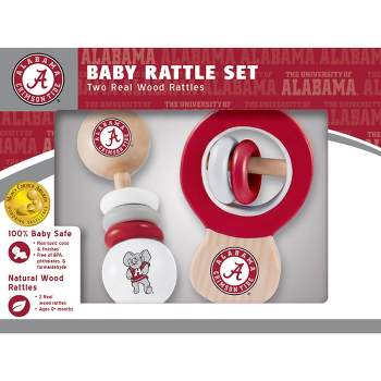 Baby Fanatic Wood Rattle 2 Pack - NCAA Alabama Crimson Tide Baby Toy Set