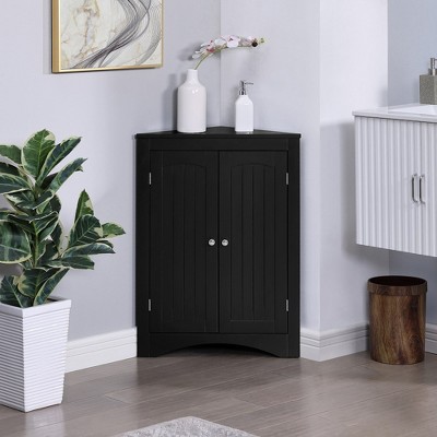 Corner Storage Cabinet With 2 Doors Corner Freestanding Floor Cabinet For Home Kitchen Living Room Bedroom