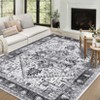 Washable Vintage Floral Medallion Large Rugs for Bedroom Living Room, Non Slip Retro Accent Floor Carpet for Home Office - 3 of 4