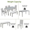 Aukfa 6-Piece Wooden Dining Table Set with 4 Upholstered Chairs & Bench - Rectangular Dining Table with Crystal Accents - 3 of 4