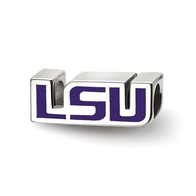 Black Bow Jewelry Sterling Silver Louisiana State Fighting Tigers NCAA Bead Charm