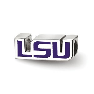 Black Bow Jewelry Sterling Silver Louisiana State Fighting Tigers NCAA Bead Charm - 1 of 3
