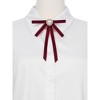 INSPIRE CHIC Women's Pre-tied Velvet Ribbon Heart Beads Bow Tie - 4 of 4