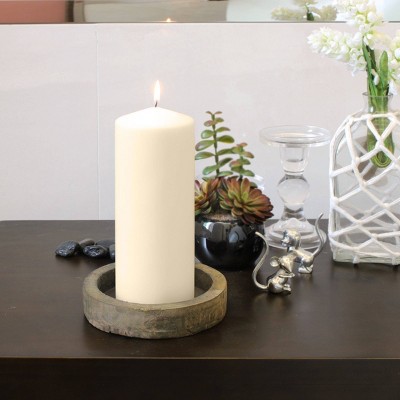 Ivory Unscented Pillar Candles, 3x8 Inch, 6-Pack