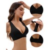 INSPIRE CHIC Women's Deep V Bralette Wirefree T-Shirt Seamless Comfortable Plunge Bras - 3 of 4