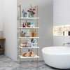 Tangkula 2 PCS 5 Tier Ladder Shelf 71" Open Wall-Mounted Bookcase w/ Golden Steel Frame - 4 of 4