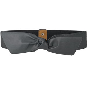 INSPIRE CHIC Women's Wide Elastic Bow Knot Snap Button Waist Belts - 1 of 4