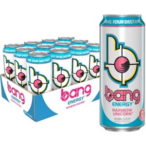Bang Energy, Rainbow Unicorn - 16 Fl Oz Can (Pack of 12) - 1 of 4