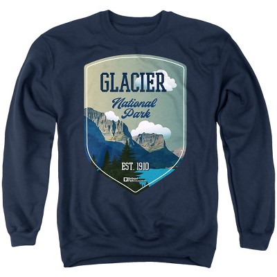 Men's Glacier National Park Illustrated Landscape Crewneck Sweatshirt