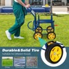 Tangkula 4-Wheel Garden Water Hose Reel Cart, Heavy Duty Wheel Water Planting Cart with Non-slip Crank Handle, Outdoor Slide Hose Guide System Blue/Grey - 4 of 4