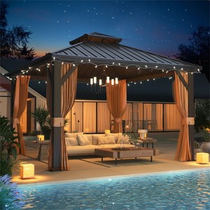 Erommy Hardtop Gazebo with Galvanized Steel Double Roof - 1 of 4