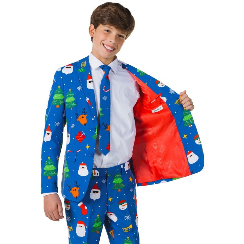 OppoSuits Teen Boys Christmas Suit - Festivity Blue, 5 of 7