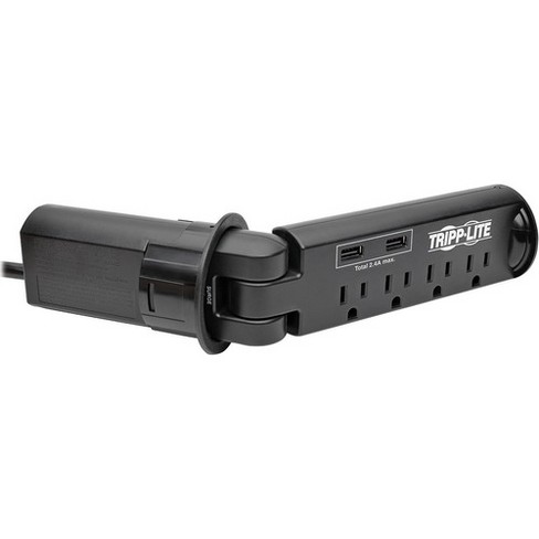 Tripp Lite 4 Outlet Surge Protector Power Strip Desk Grommet W Usb Charging 4 X Nema 5 15r 2 X Usb 1500 J 1 V Ac Input Target