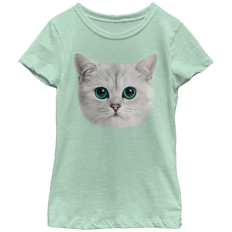 Girl's Lost Gods Cat Stare T-Shirt, 1 of 4