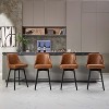 Swivel Bar Stools Set of 2, 30" Height Upholstered Barstools with Sturdy Metal Base and Comfortable Seat, Counter Height Bar Stools with Back - 2 of 4