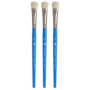 Princeton Select Artiste Lunar Mop Brush, Natural Bristles, Short Handle Mixed Media Paintbrush, Jewel Blue, Size 1/2 inch, Pack of 3 - 1 of 4