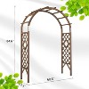 VINGLI Wooden Garden Arbor, Wedding Arch, 7ft Arch Backdrop Stand for Ceremony, Wood Trellis for Garden Backyard, Lawn - 3 of 4