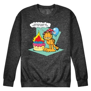 Men's - Garfield - Birthday's Make Me Old Graphic Fleece Sweatshirt - 1 of 4