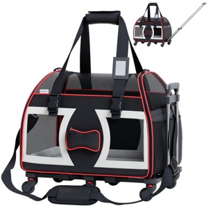 Airline Compliant Pet Carrier With Wheels And Telescopic Handle - 1 of 4