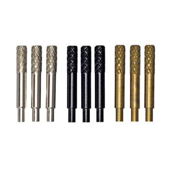WE Games Machined Metal Cribbage Pegs in Velvet Pouch - Set of 9 (Brass, Silver & Black)