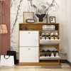 RISOKEYS Shoe Storage with Flip Doors,Storage Organizer for Space Saving, Shoe Storage Cabinet for Entryway - 2 of 4