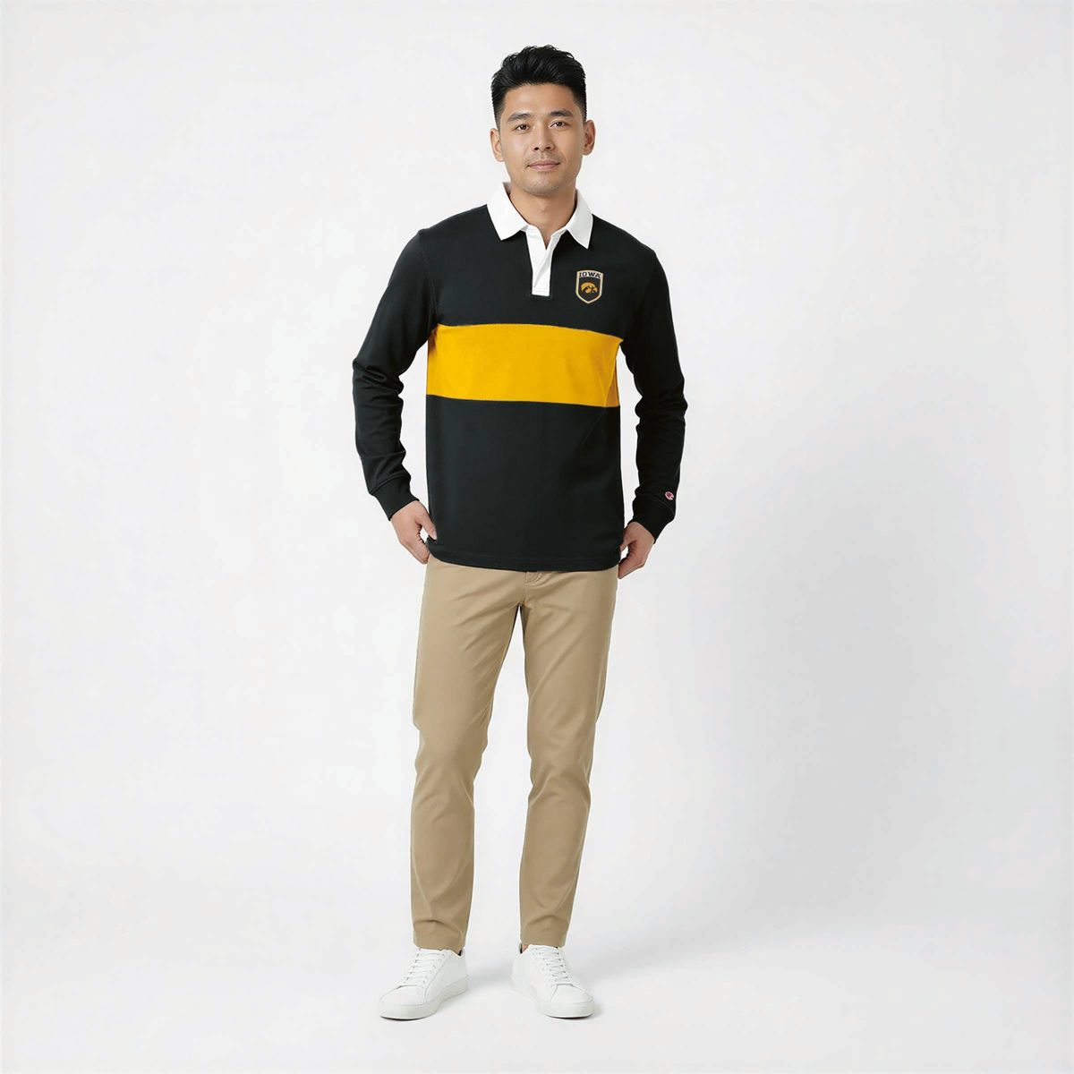 NCAA Iowa Hawkeyes Men's Champion Long Sleeve Polo Shirt