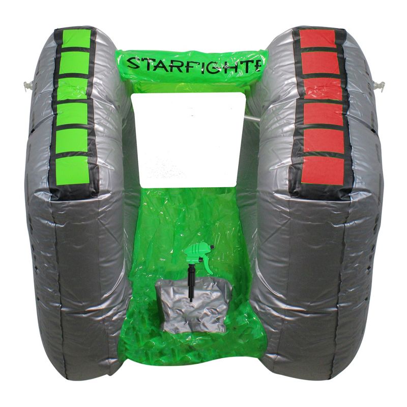 Swimline 40” Inflatable Starfighter Super Squirter Swimming Pool Float - Gray/Green, 1 of 3