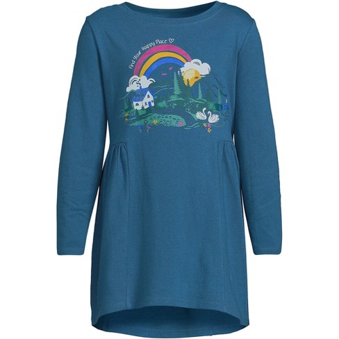 Lands End Kids Long Sleeve Tunic Top Small Happy Place