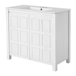 Dexmalle 36 "Bathroom Vanity Organizer with Ceramic Sink - 1 of 4