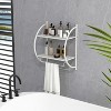 Tangkula Wall Mount 2 Tier Bathroom Shelf with Bars Chrome Bathroom Shelf Home Toilet Double Layer Shelf Rustproof Chrome Shelf White - 4 of 4