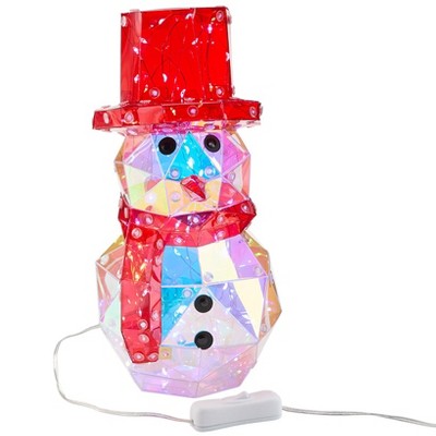 The Lakeside Collection Lighted Prismatic Christmas Decor - Lighted Snowman