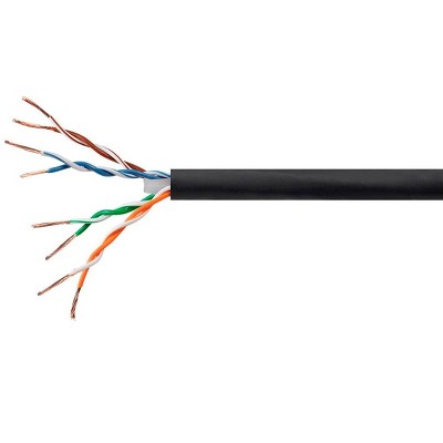 Monoprice Cat6 Ethernet Bulk Cable - 250 Feet - Black | Network Internet Cord - Stranded, 550Mhz, UTP, CM, Pure Bare Copper Wire, 24AWG