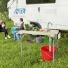 Outsunny Folding Fish Cleaning Table with Sinks, Outdoor Fillet Table with Faucet, Drainage Hose, Sprayer, Shelf, Drawer and Storage Basket - 2 of 4