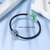 Leather Braided Charm Bracelet for Women 21 cm Sterling Silver Clover Clasp Ginger Lyne Collection - 3 of 4