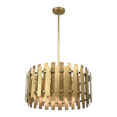 Natural Brass 6-Light Modern Pendant Chandelier
