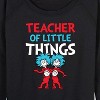 Women's - Dr. Seuss - Teacher Of Little Things Lightweight French Terry Wide Neck Long Sleeve Shirt - 2 of 4