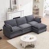 Modular Velvet Sofa, U-Shaped 3-Seater Couch with Ottoman & 2 Lumbar Pillows, Deep Seat Upholstered Sectional for Living Room - 2 of 4