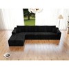 131.9"68.9" Plush Corduroy 4-Piece Modular Sectional Sofa with No Assembly Required and Comfortable Chaise Lounge - 2 of 4